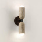 Travertine & Wood Wall Lamp