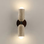 Travertine & Wood Wall Lamp