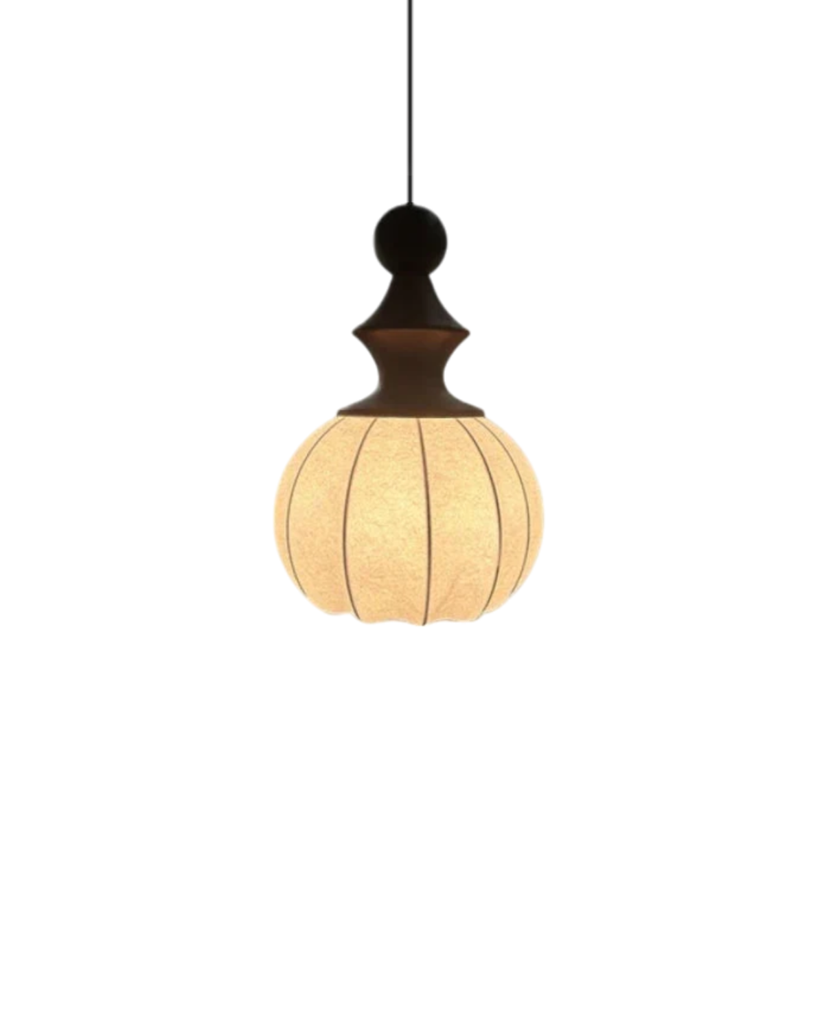 LichtSeide: Modern Pendant Light – Luxurious Fabric Lamp with Wood Details, Stylish for Bedroom & Lounge