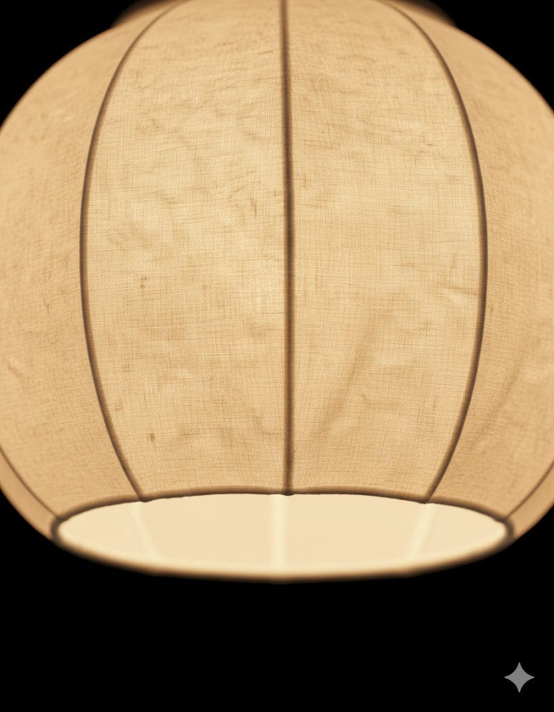 LichtSeide: Modern Pendant Light – Luxurious Fabric Lamp with Wood Details, Stylish for Bedroom & Lounge