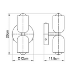 LichtZwillig: Vintage Wall Lamp with 2 Heads – Retro Wall Light in Industrial Style