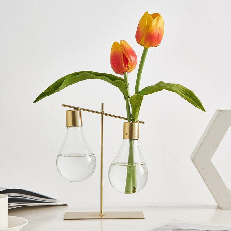 Glass Propagation Vase Lightbulb Shape Transparent Indoor Plant Display