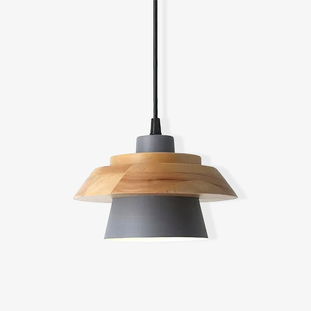 Lignora: Pendant Light Made of Wood & Stone with Textured Surface & Warm Light – for Living Areas & Bars