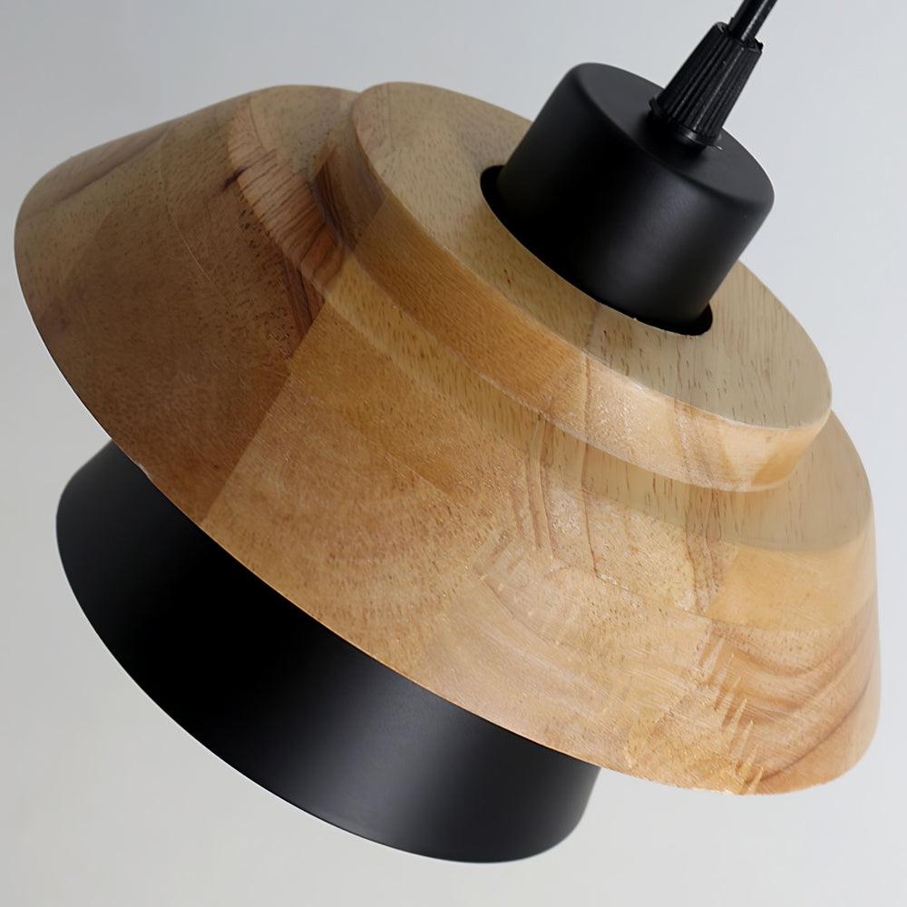 Lignora: Pendant Light Made of Wood & Stone with Textured Surface & Warm Light – for Living Areas & Bars