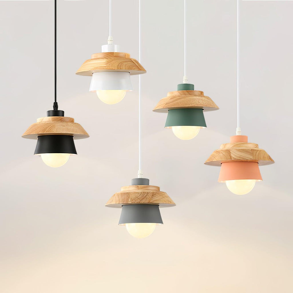Lignora: Pendant Light Made of Wood & Stone with Textured Surface & Warm Light – for Living Areas & Bars