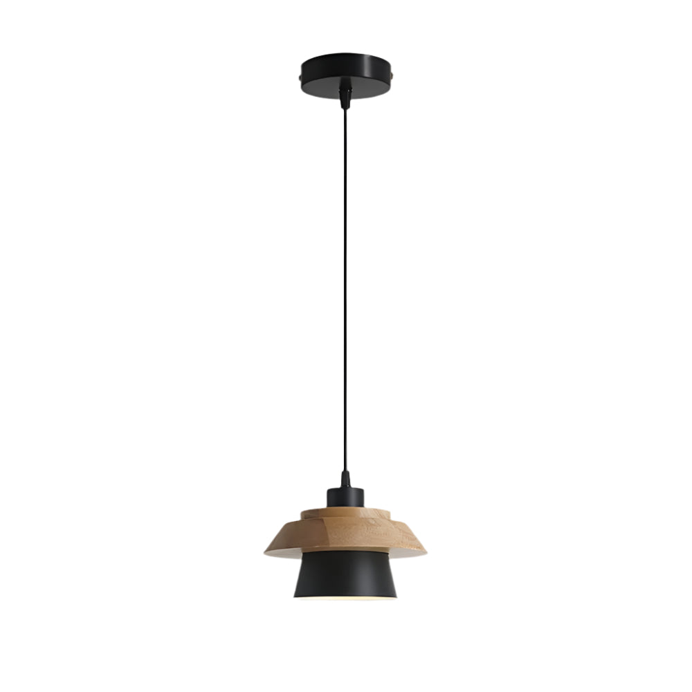 Lignora: Pendant Light Made of Wood & Stone with Textured Surface & Warm Light – for Living Areas & Bars