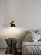 Lignora: Pendant Light Made of Wood & Stone with Textured Surface & Warm Light – for Living Areas & Bars