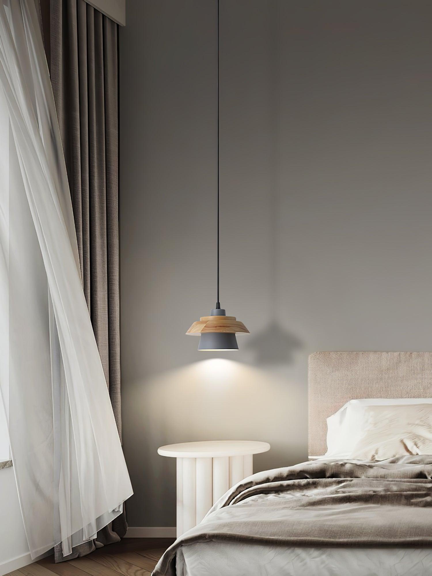 Lignora: Pendant Light Made of Wood & Stone with Textured Surface & Warm Light – for Living Areas & Bars