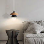 Lignora: Pendant Light Made of Wood & Stone with Textured Surface & Warm Light – for Living Areas & Bars
