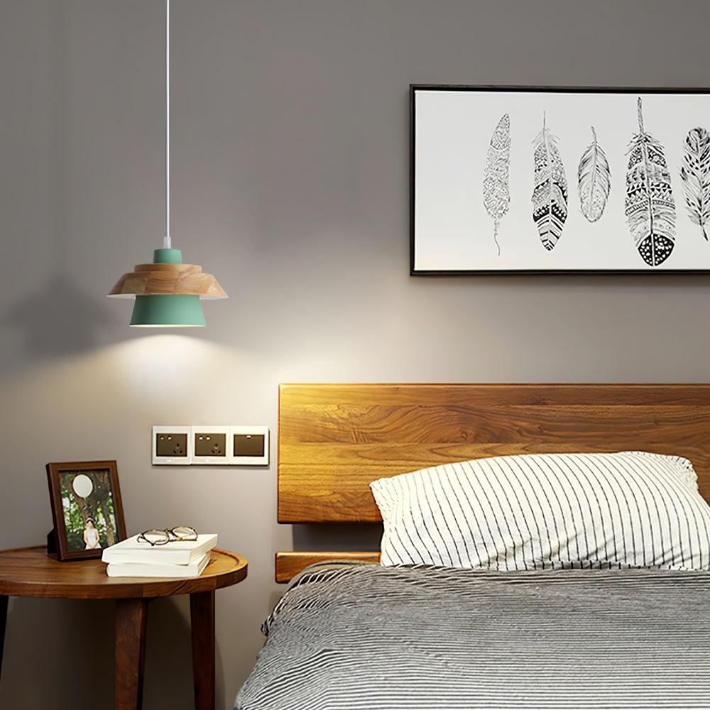 Lignora: Pendant Light Made of Wood & Stone with Textured Surface & Warm Light – for Living Areas & Bars