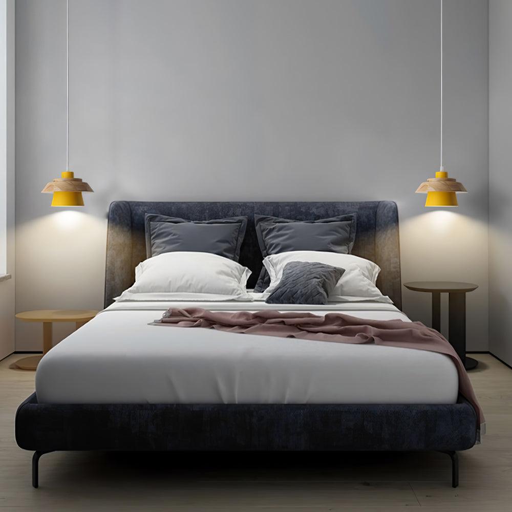 Lignora: Pendant Light Made of Wood & Stone with Textured Surface & Warm Light – for Living Areas & Bars