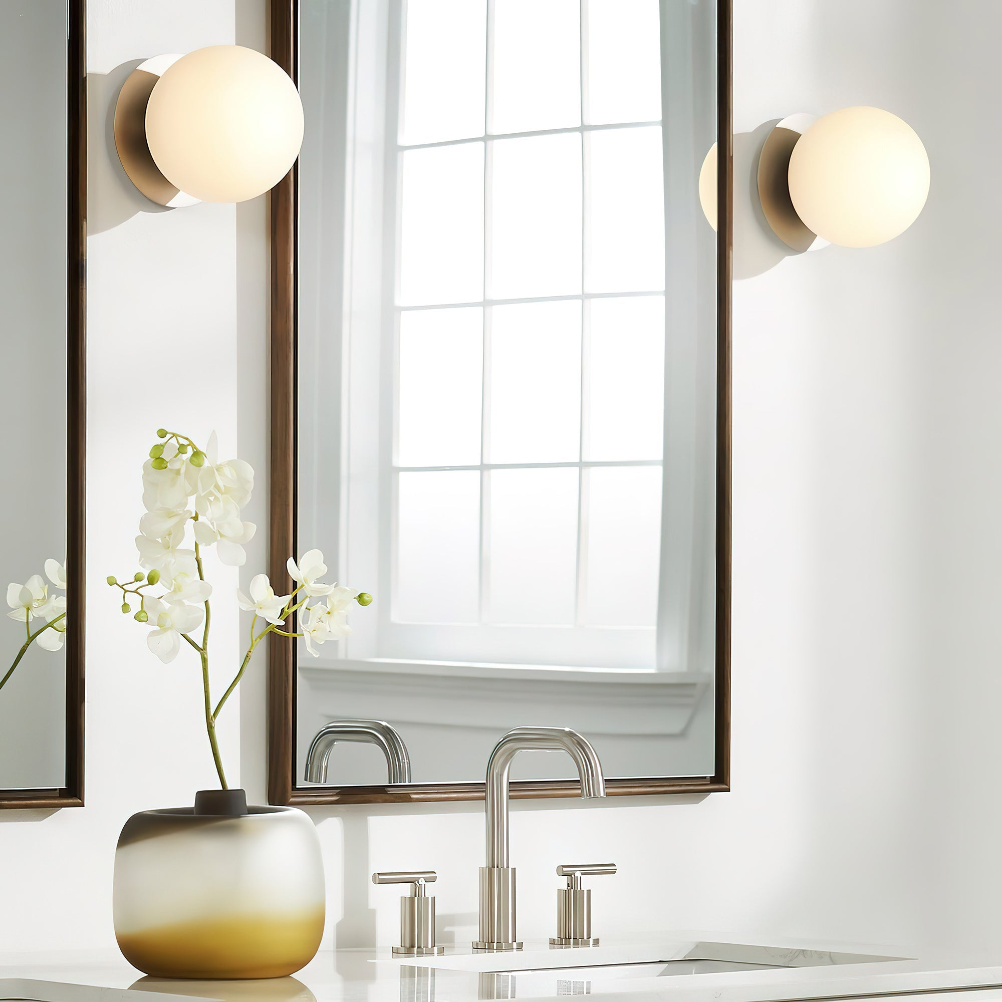 Opal Glass Globe Wall Lamp