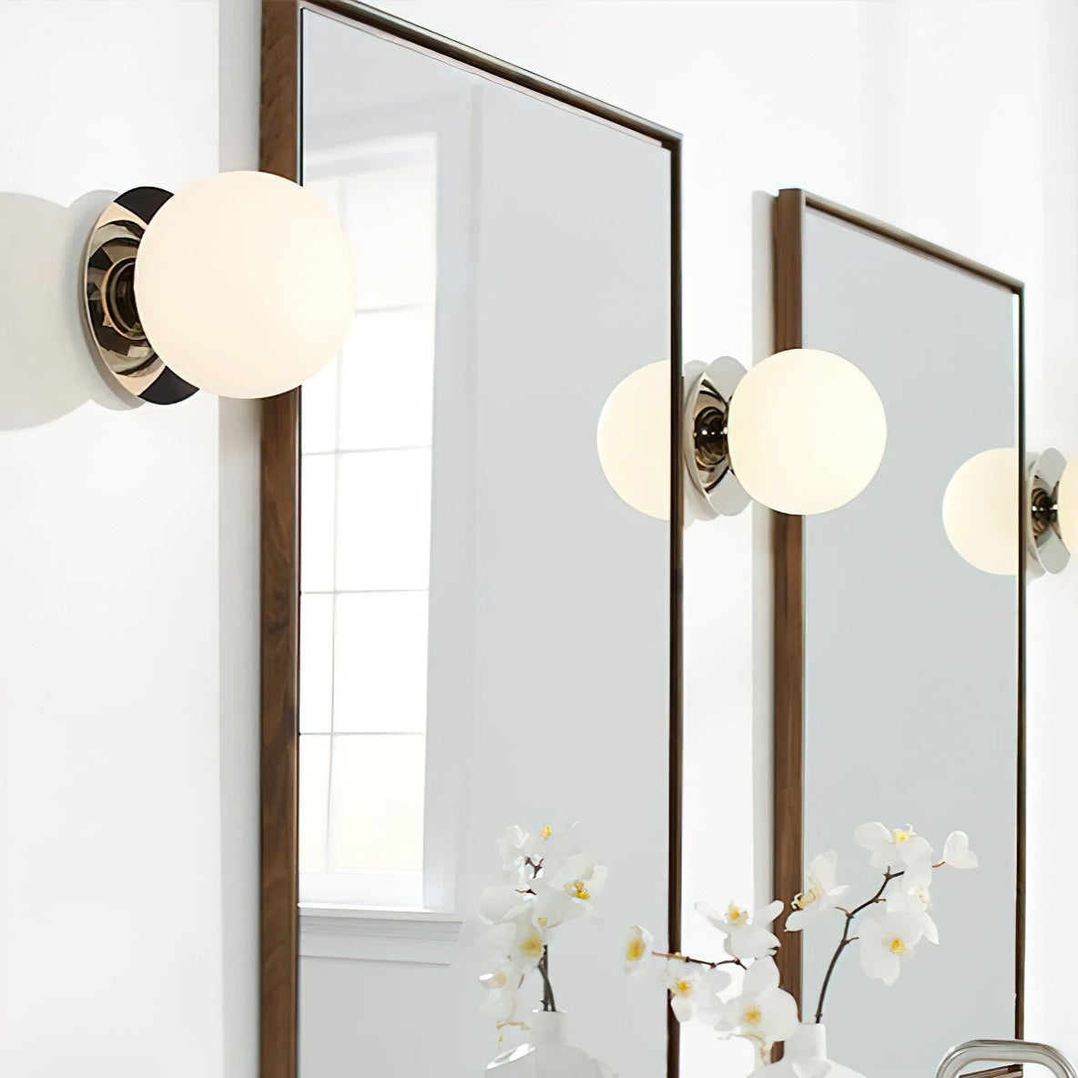 Opal Glass Globe Wall Lamp