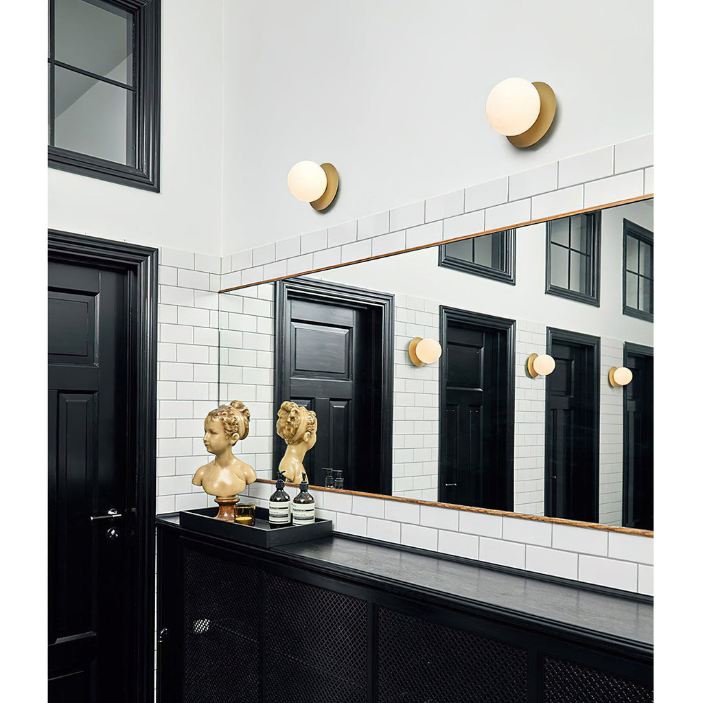 Opal Glass Globe Wall Lamp