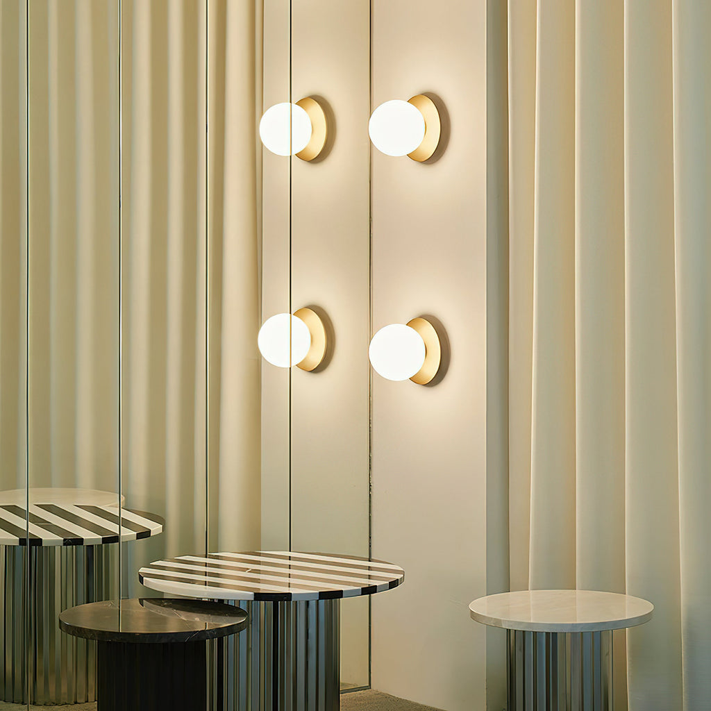 Opal Glass Globe Wall Lamp