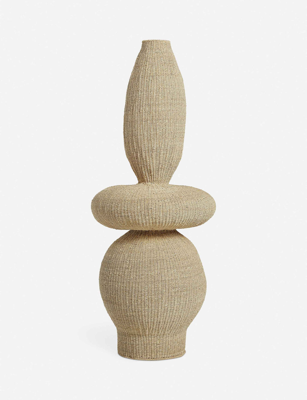 Luna Decorative Floor Vase | Artisanal Weave, Natural Fiber
