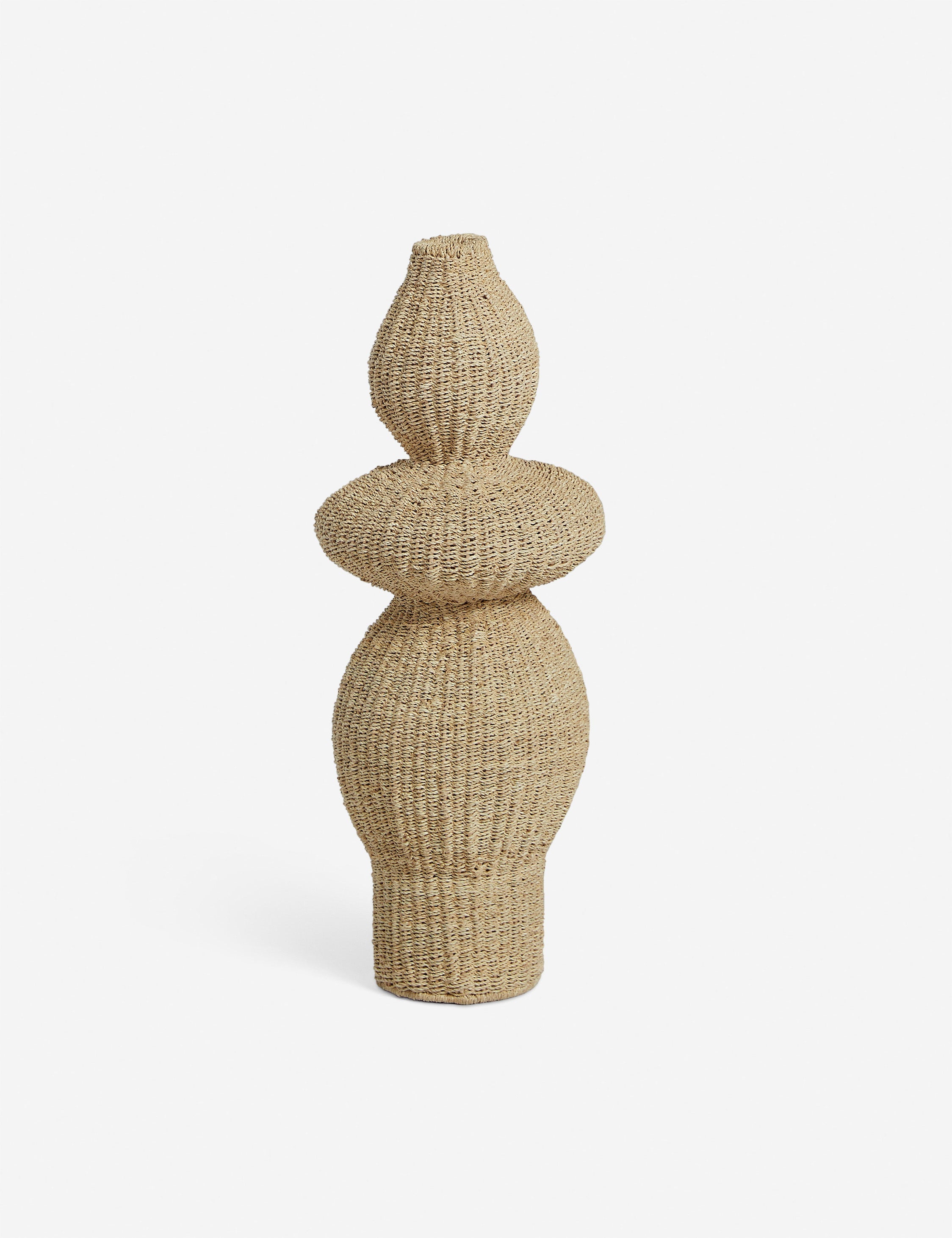 Luna Decorative Floor Vase | Artisanal Weave, Natural Fiber