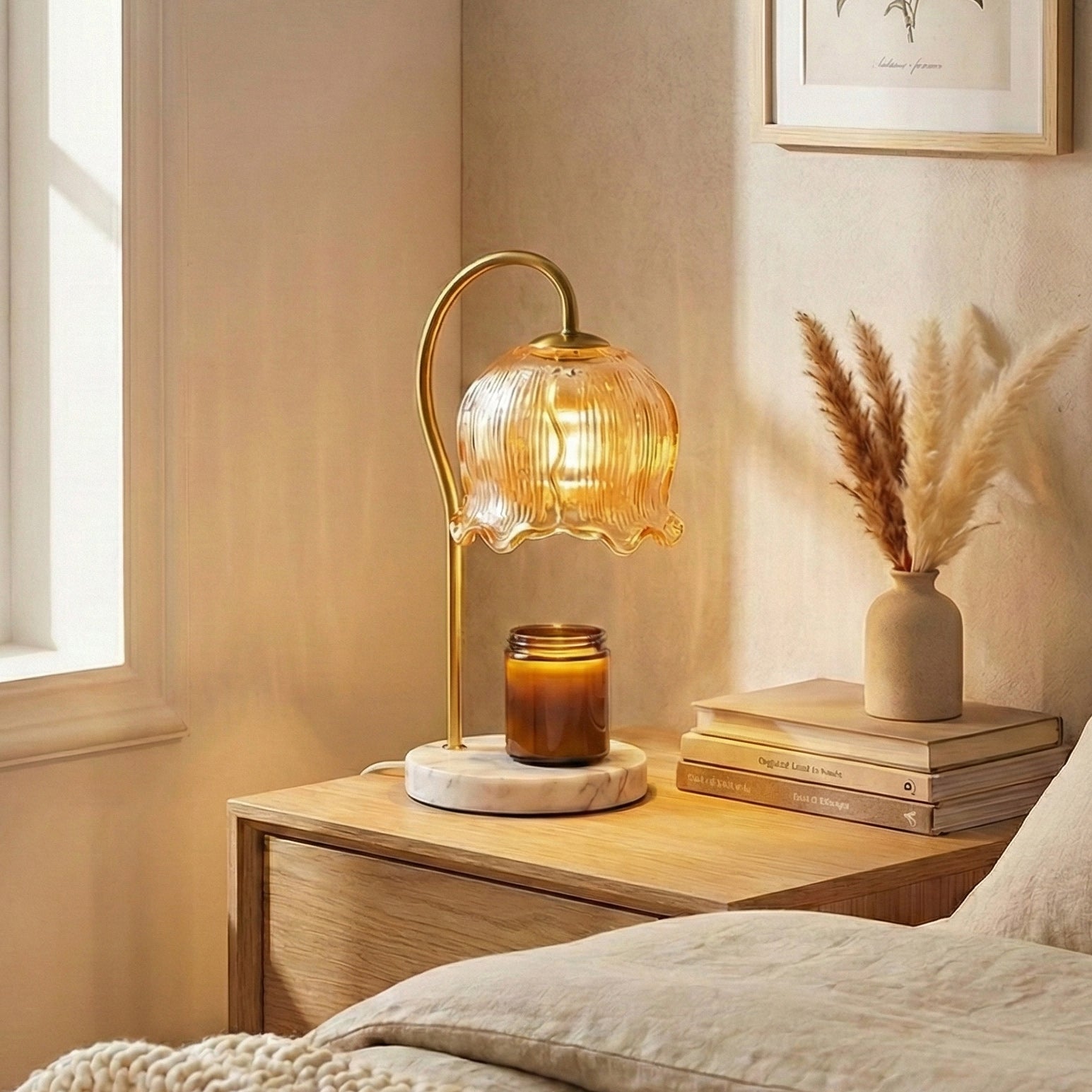 Marble Candle Warmer Table Lamp