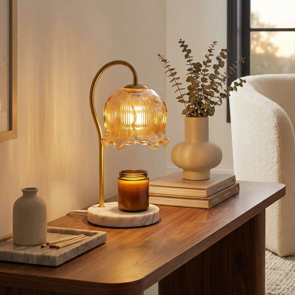 Marble Candle Warmer Table Lamp