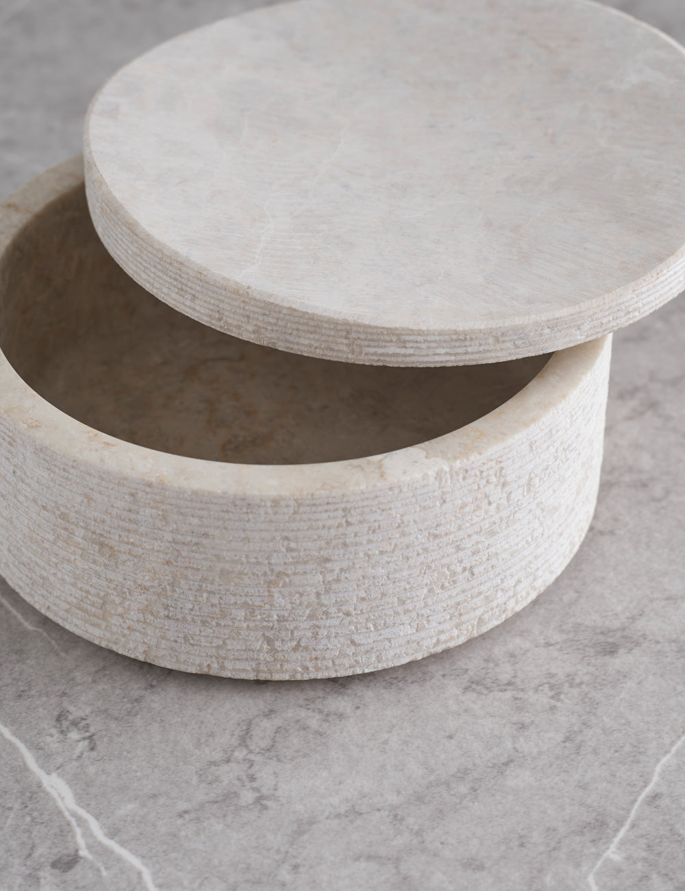 Bela Limestone Bath Accessory | Etched Stone Surface
