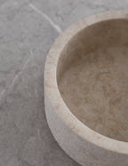 Bela Limestone Bath Accessory | Etched Stone Surface
