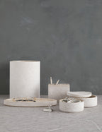 Bela Limestone Bath Accessory | Etched Stone Surface