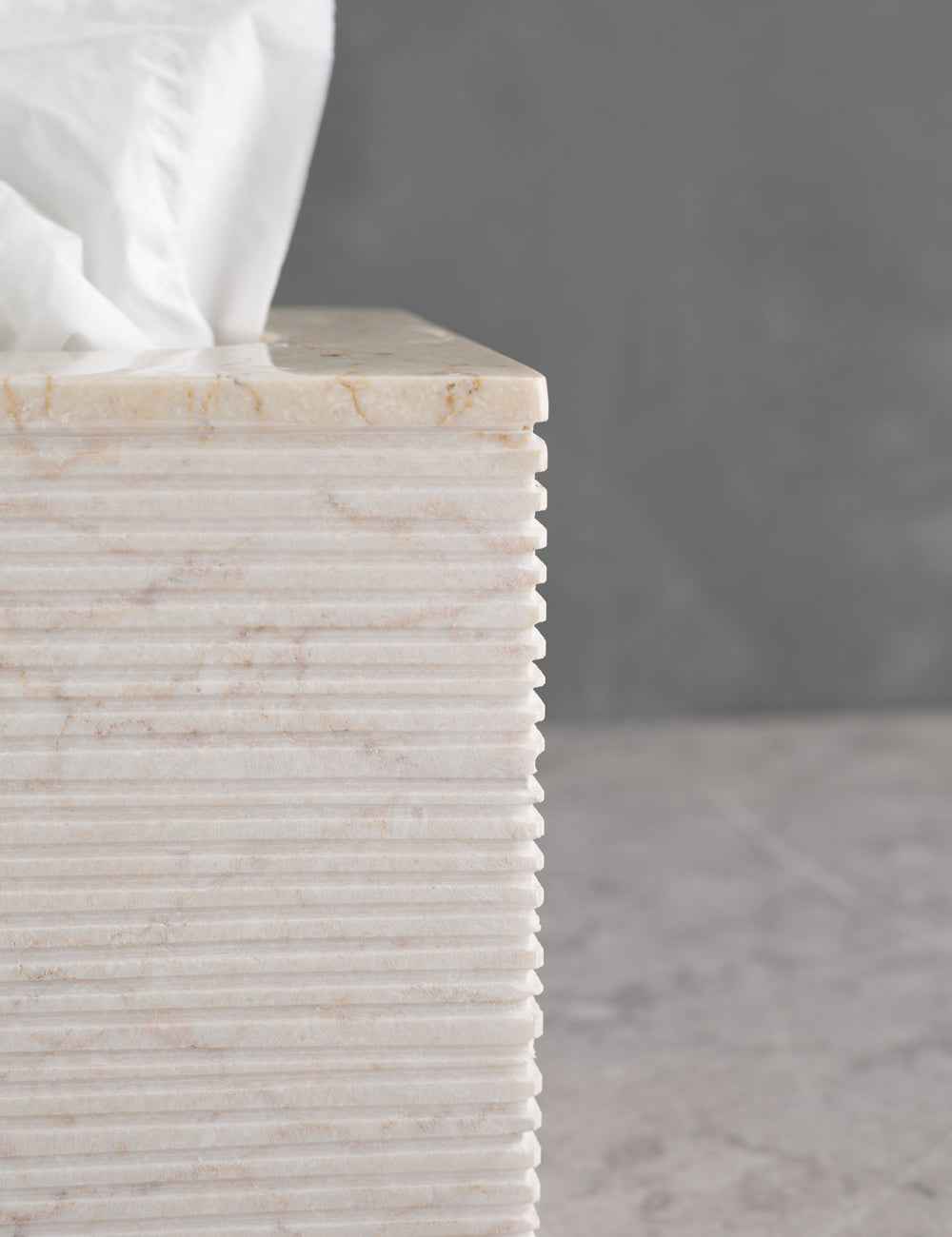 Bela Limestone Bath Accessory | Etched Stone Surface