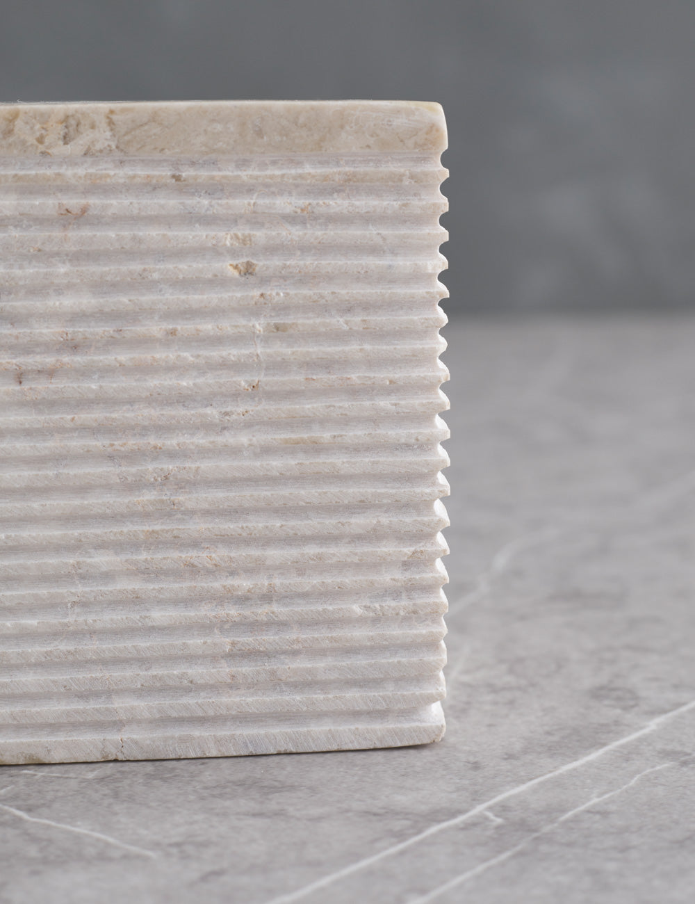 Bela Limestone Bath Accessory | Etched Stone Surface
