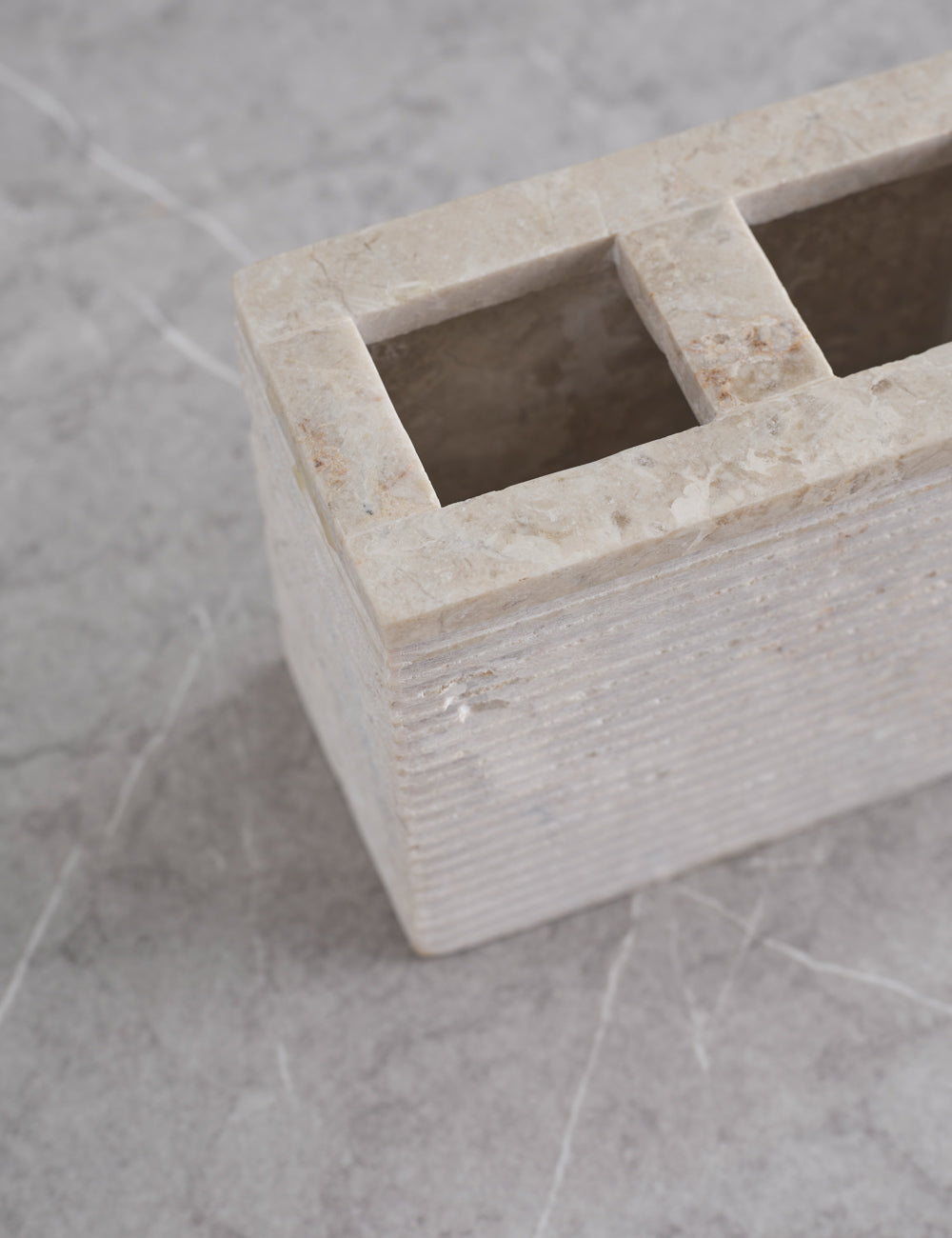 Bela Limestone Bath Accessory | Etched Stone Surface