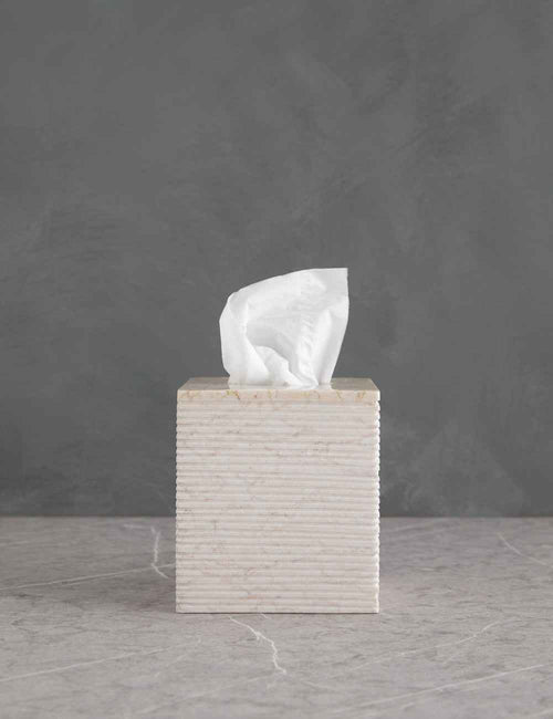 Bela Limestone Bath Accessory | Etched Stone Surface