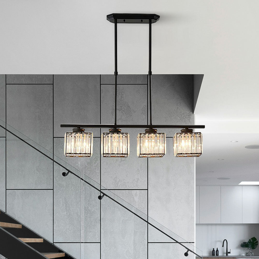LineaArte: Designer Chandelier Glass & Iron Modern – Decorative & Functional for Living Room & Dining Room