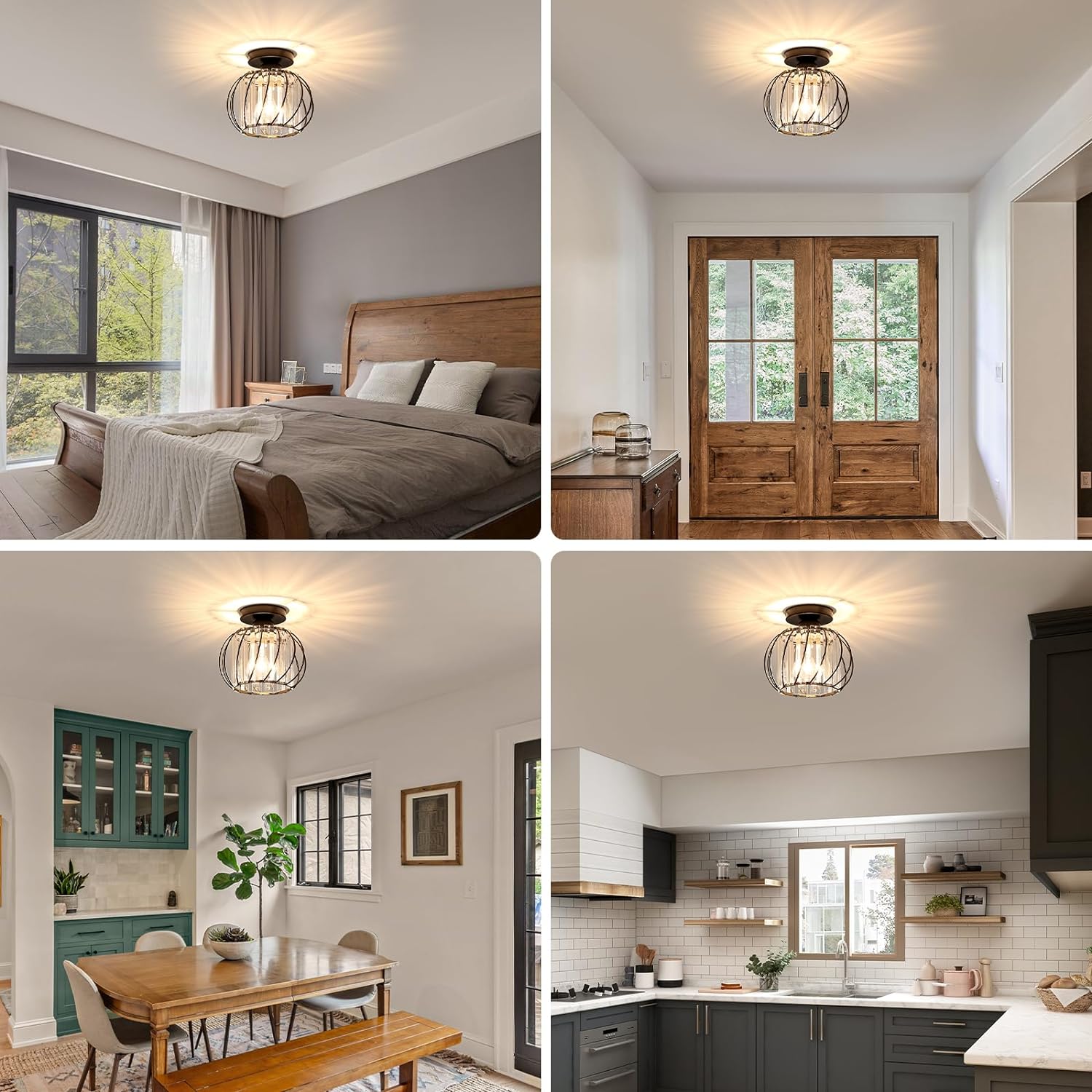 LineaScandi: Modern Ceiling Light Glass with Black Finish – Elegant & Easy to Maintain for Hallway & Dining Room
