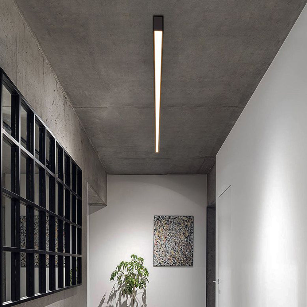 Linearo: Modern LED Ceiling Light – Linear Metal Lamp in Black for Living Room & Bedroom