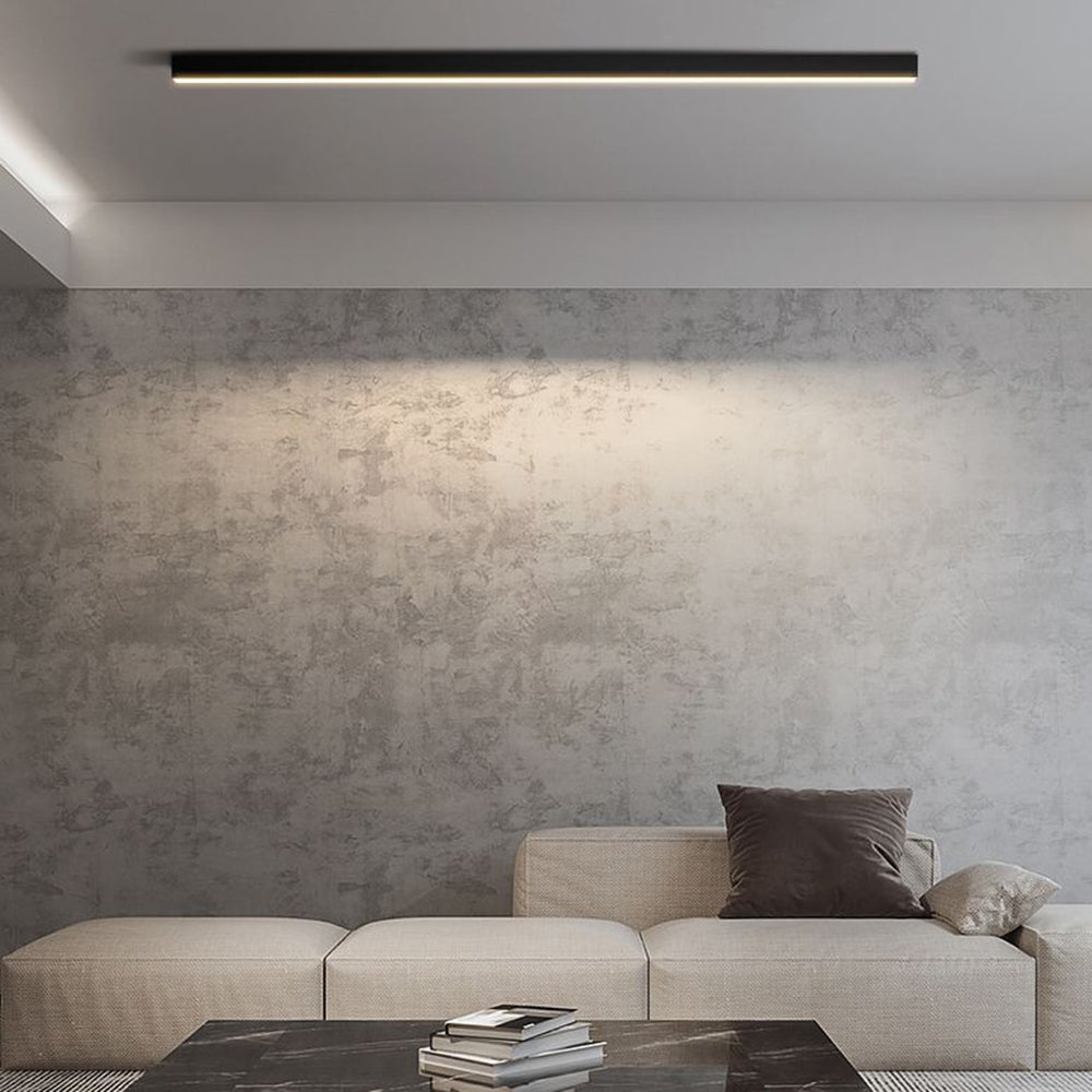 Linearo: Modern LED Ceiling Light – Linear Metal Lamp in Black for Living Room & Bedroom