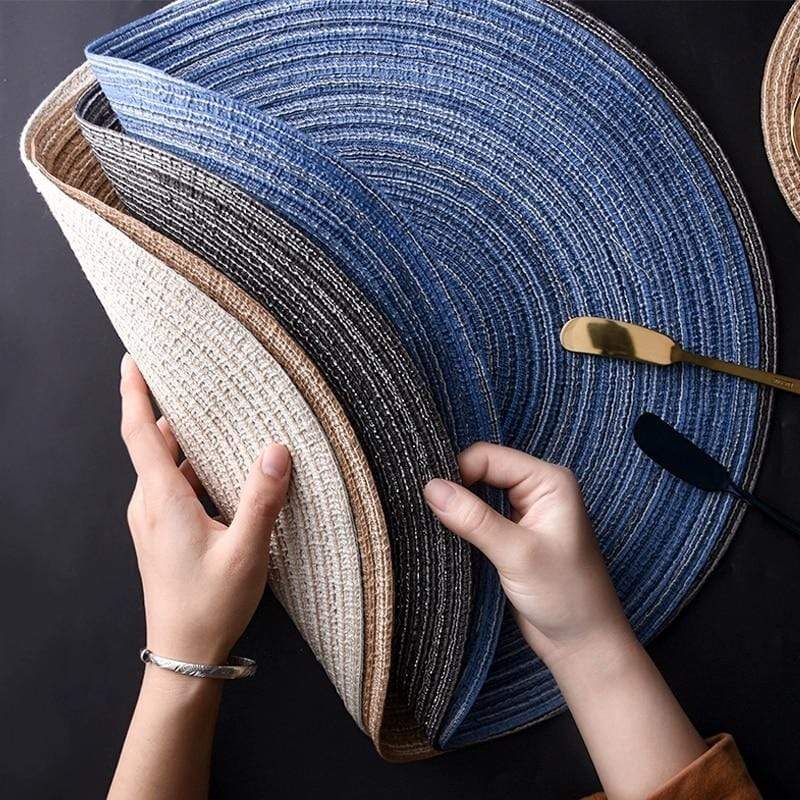 Polyester Table Placemats Set Washable Reusable Dining Mats Multi Purpose