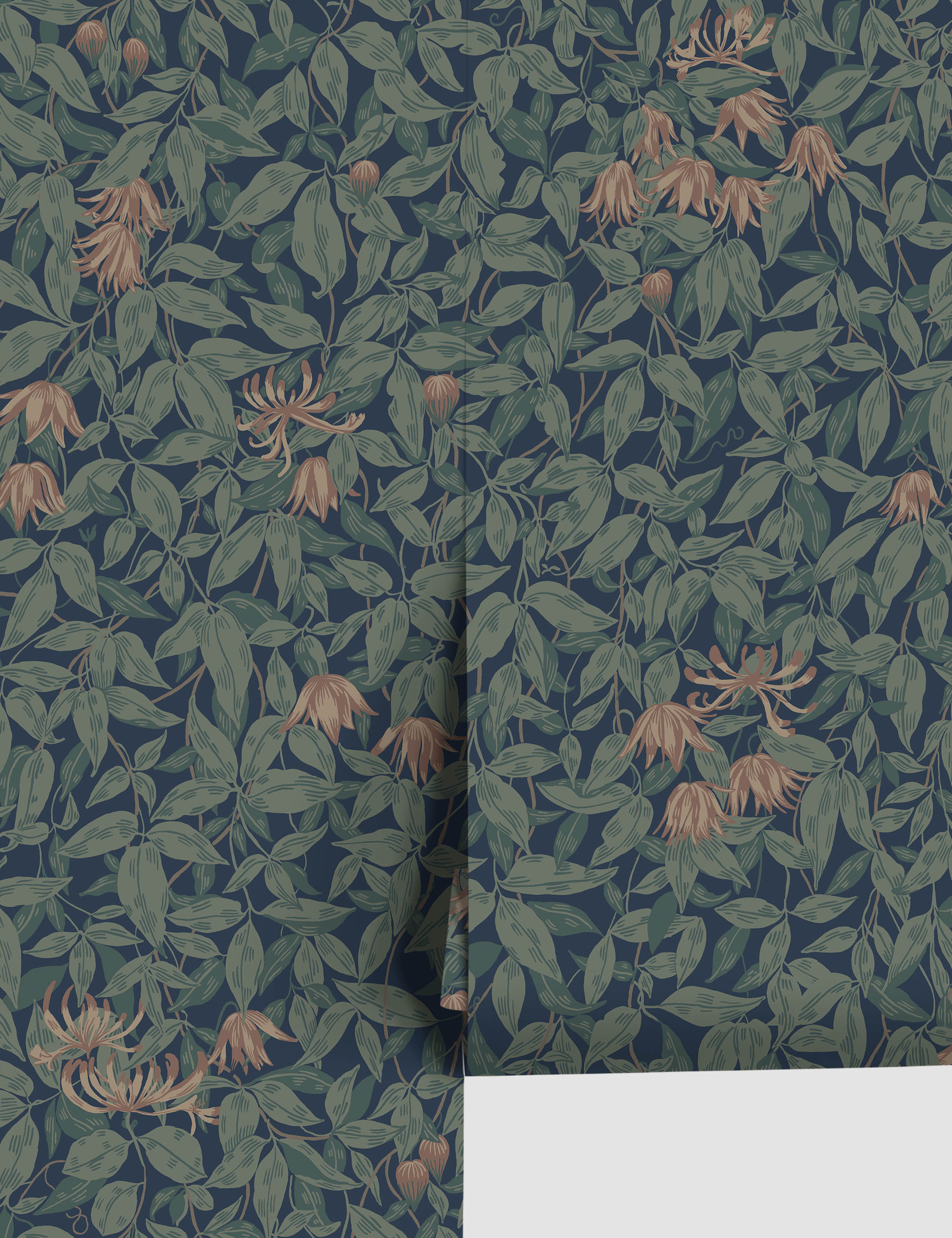 Livia Wallpaper | Floral Clematis & Honeysuckle Design