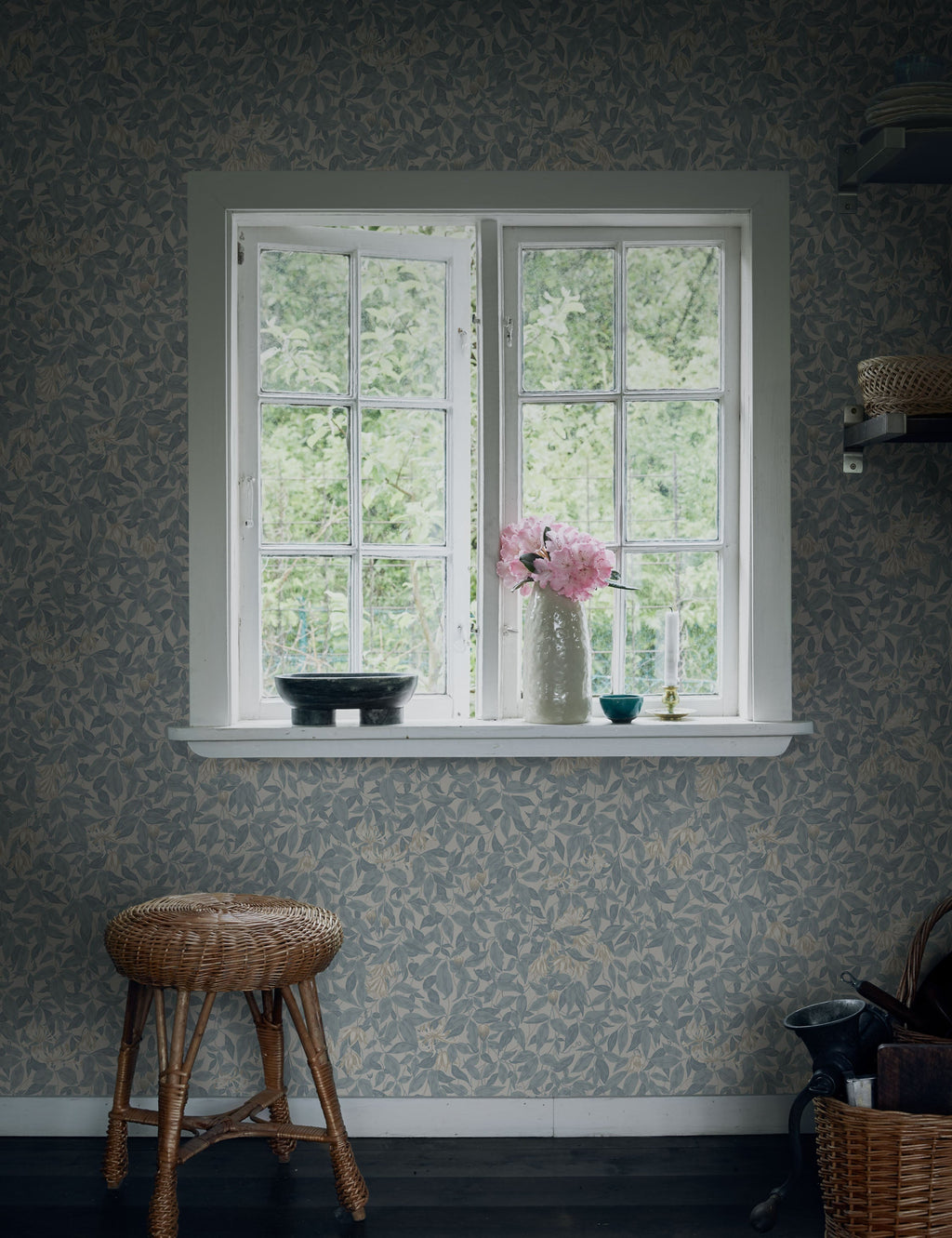 Liora Floral Wallpaper | Clematis & Honeysuckle Design