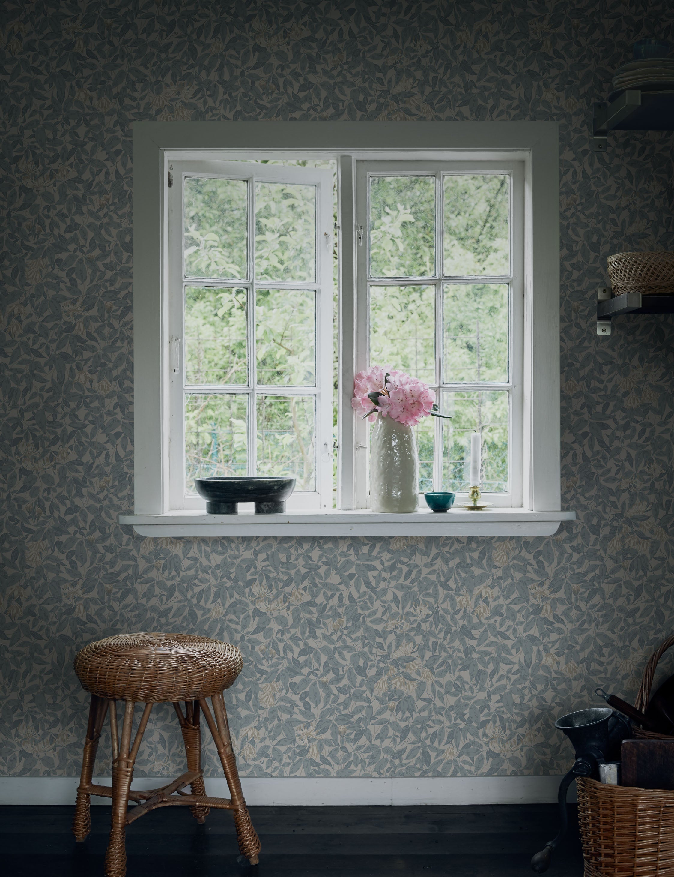 Liora Floral Wallpaper | Clematis & Honeysuckle Design