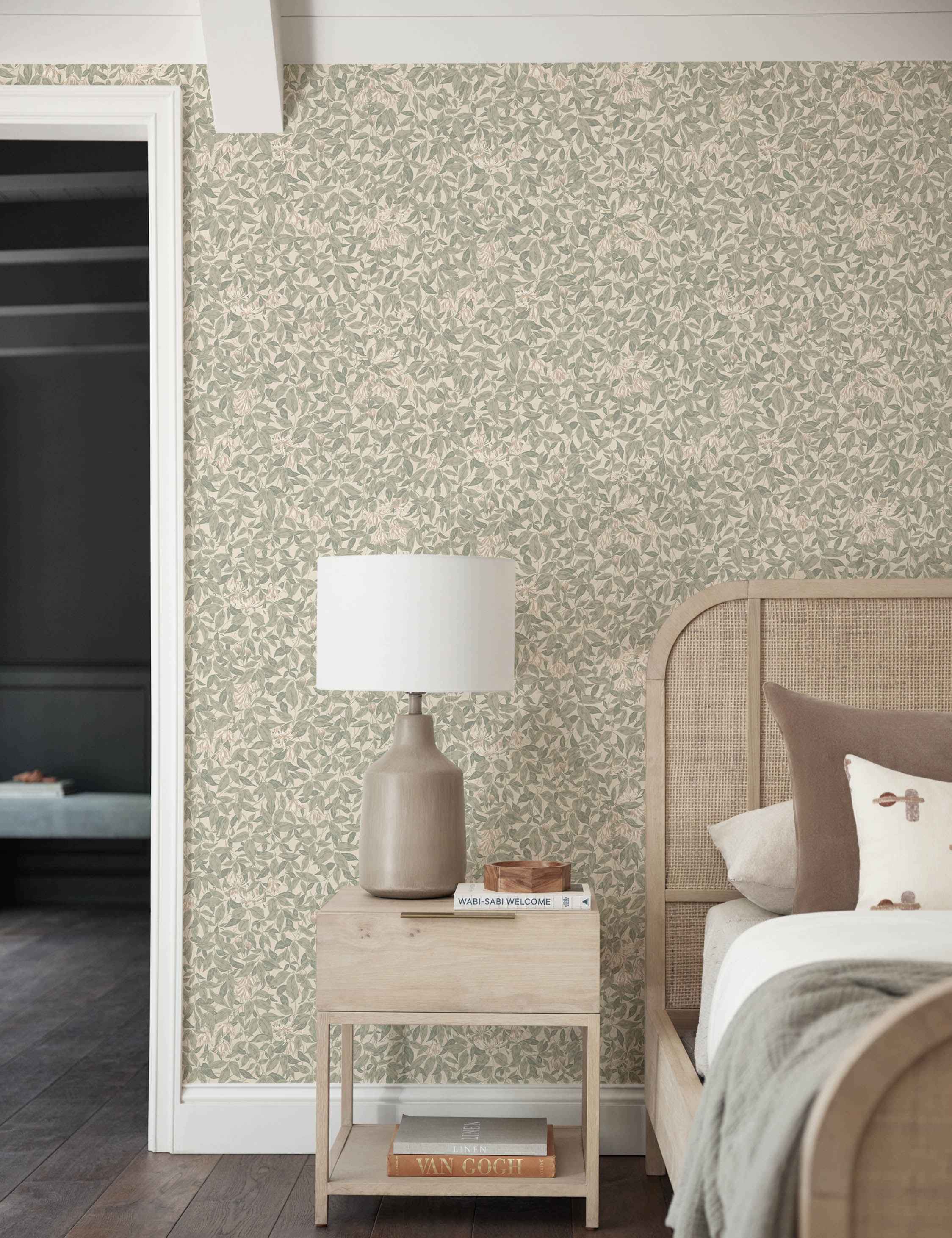 Livia Wallpaper | Floral Clematis & Honeysuckle Design