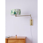 Patterned Fabric Plug-In Swing-Arm Wall Sconce