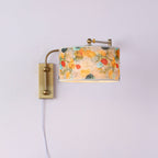 Patterned Fabric Plug-In Swing-Arm Wall Sconce