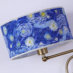 Patterned Fabric Plug-In Swing-Arm Wall Sconce