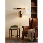 Patterned Fabric Drum Swing-Arm Wall Sconce