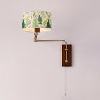 Patterned Fabric Drum Swing-Arm Wall Sconce