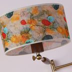 Patterned Fabric Drum Swing-Arm Wall Sconce