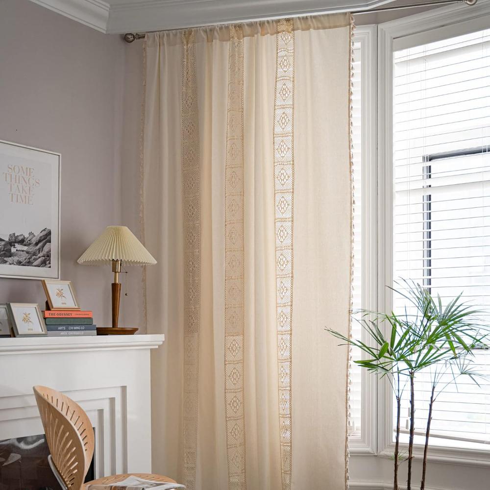 LinoBoho: Curtains in Boho Style – Semi-Transparent and Decorative for Living Rooms