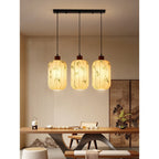Fabric Lantern Pendant Lamp with Botanical Motif