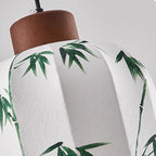 Fabric Lantern Pendant Lamp with Botanical Motif