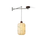 Fabric Shade Swing-Arm Pendant Lamp