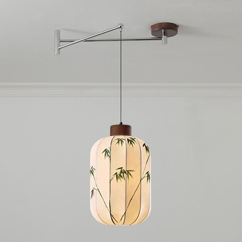 Fabric Shade Swing-Arm Pendant Lamp